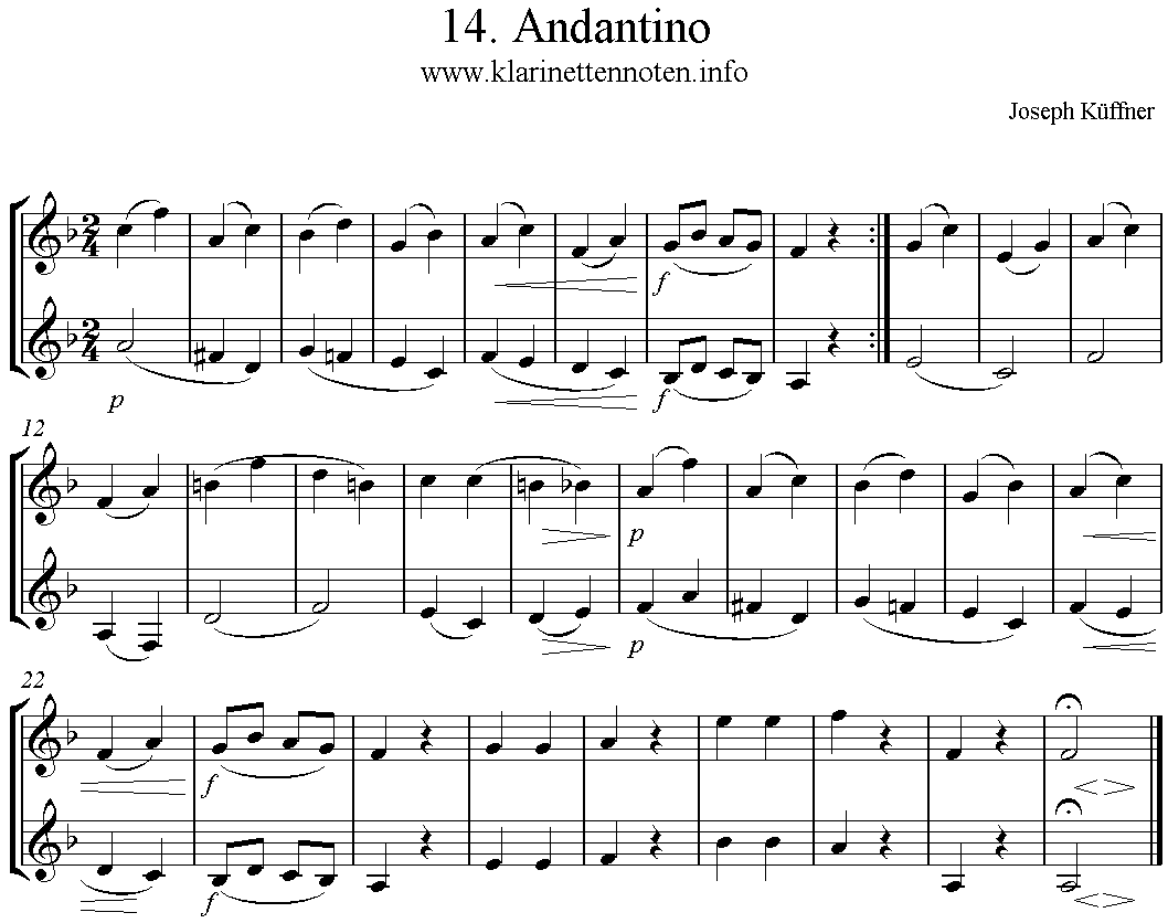 24 instruktive Duette- Joseph Küffner -14 Andantino